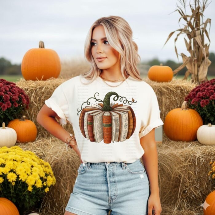 Alternative view of Bookish Pumpkin PNG | Fall Reading, Teachers & Readers (Instant Download)