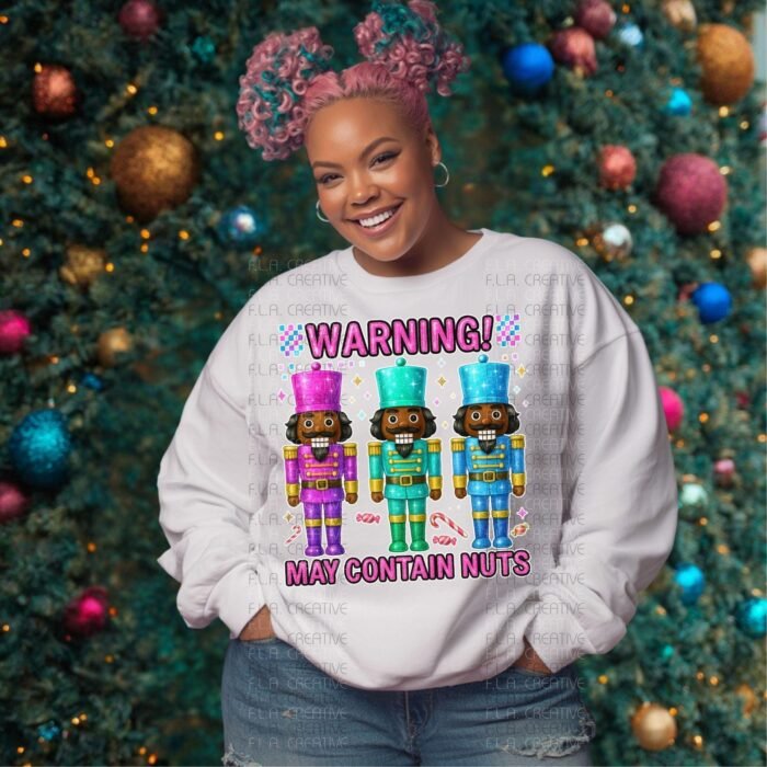Funny Nutcracker Christmas PNG | Warning May Contain Nuts (Digital Download)