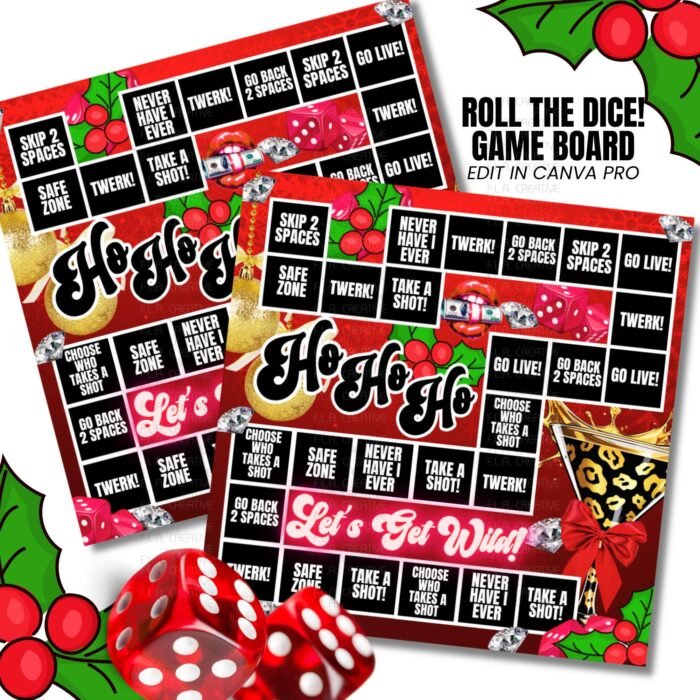 Alternative view of Adult Christmas Drinking Games, Editable Canva Templates (Digital Download)