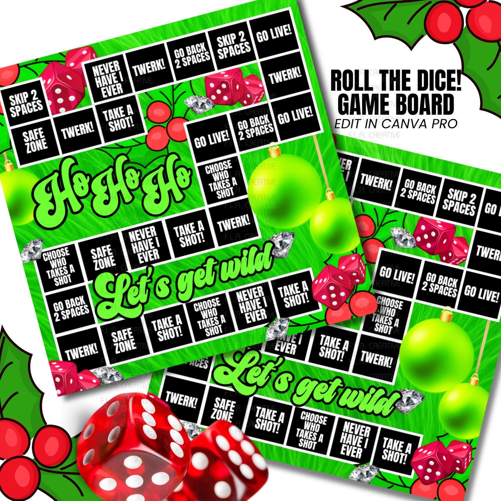 Adult Christmas Drinking Games, Editable Canva Templates (Digital Download) - Image 3