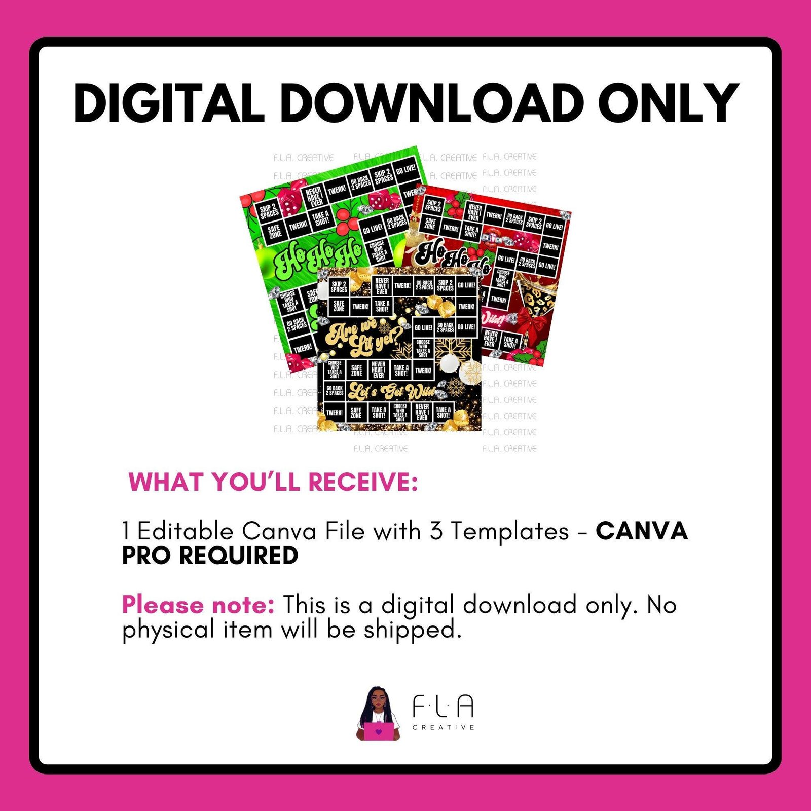 Adult Christmas Drinking Games, Editable Canva Templates (Digital Download) - Image 8