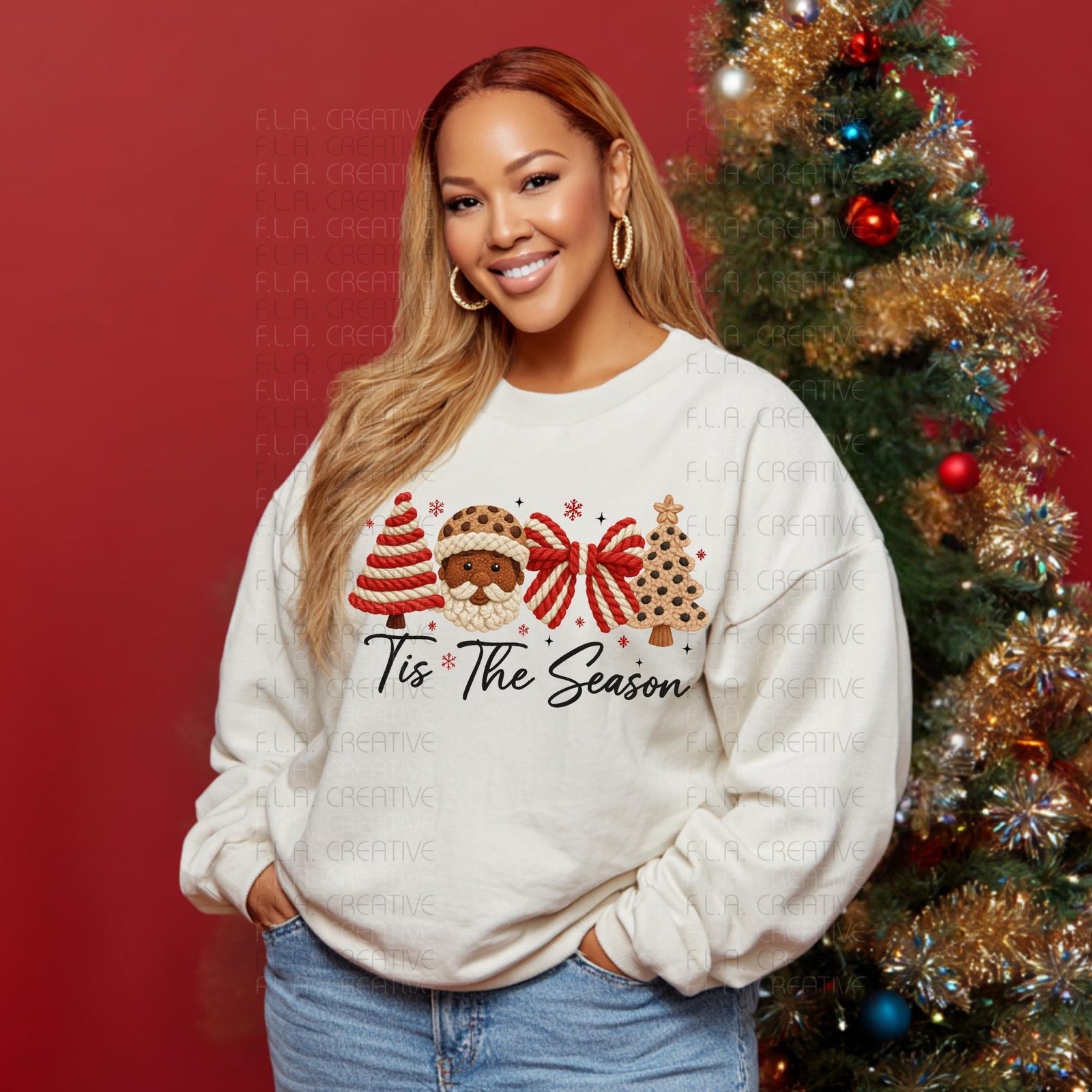 Black Santa 'Tis The Season' PNG | Christmas Holiday Design (Digital Download) - Image 5