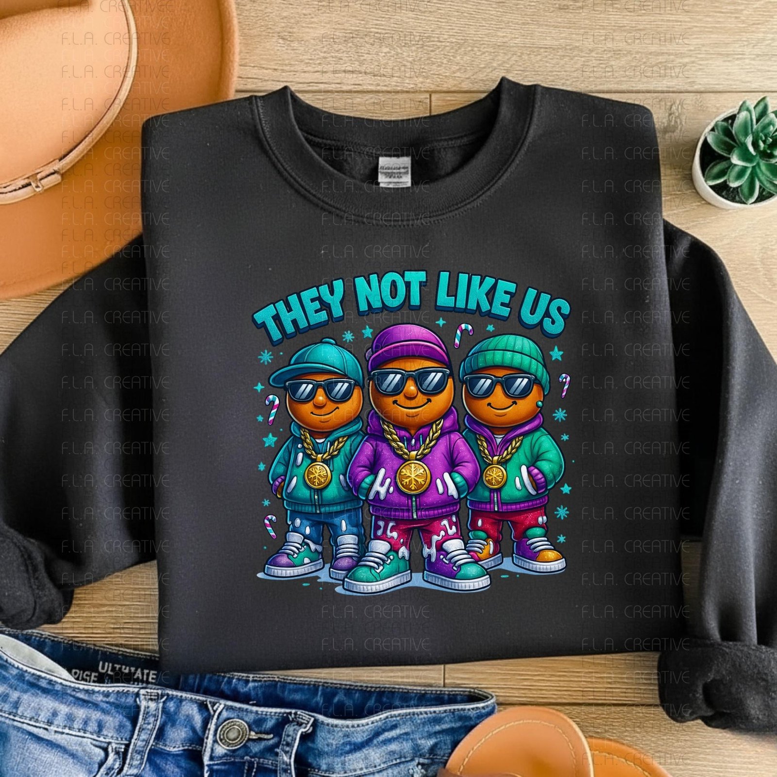 They Not Like Us Gingerbread Man PNG | Holiday Hip Hop Sublimation Design (Instant Download) - Image 4