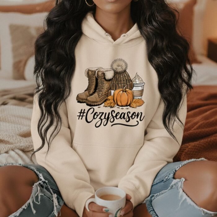 Alternative view of Cozy Season Fall Clipart PNG: Pumpkin Latte, Boots, Knit Hat (Digital Download)