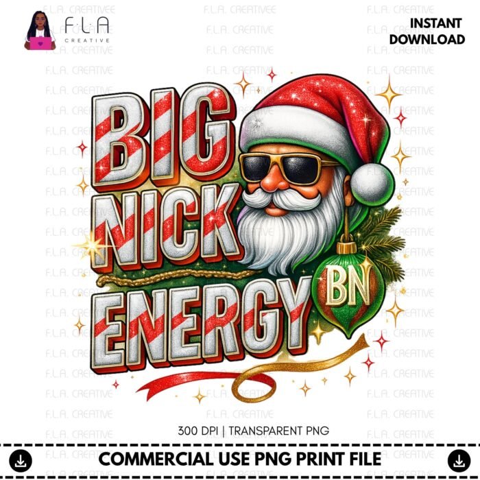 Alternative view of Big Nick Energy Christmas PNG(Digital Download)