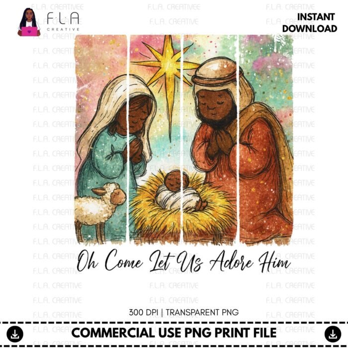 Alternative view of Oh Come Let Us Adore Him PNG (Digital Download)