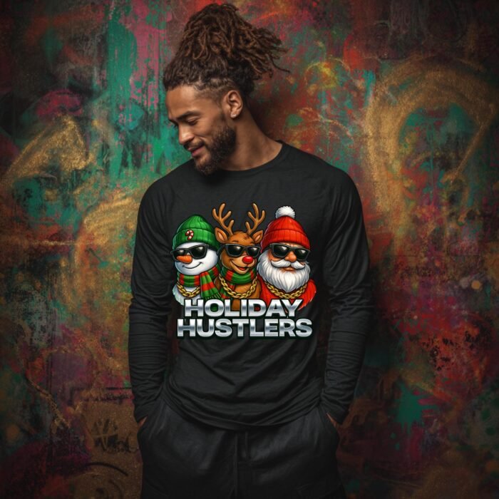 Holiday Hustlers PNG, Hip Hop Santa Snowman Reindeer, Cool Christmas Design