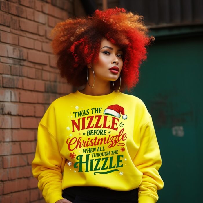 Twas the Nizzle Before Christmizzle PNG, Funny Christmas Shirt , Hip Hop Holiday Graphic