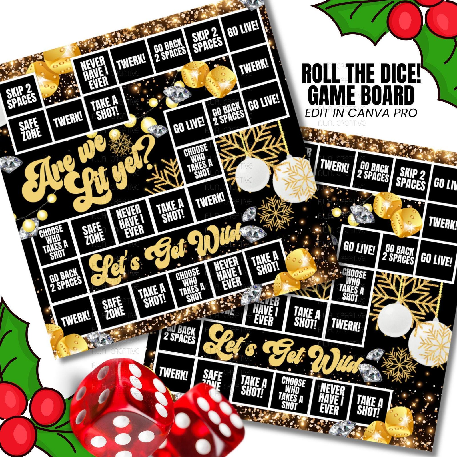 Adult Christmas Drinking Games, Editable Canva Templates (Digital Download) - Image 4