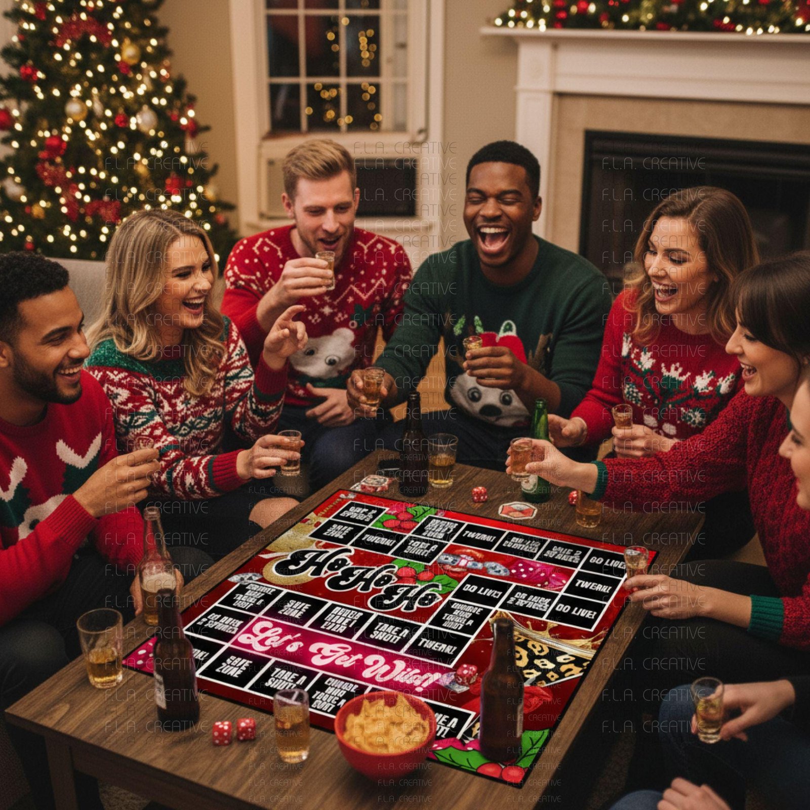 Adult Christmas Drinking Games, Editable Canva Templates (Digital Download) - Image 6
