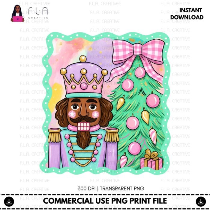 Alternative view of Black Nutcracker Christmas PNG | Afrocentric Holiday Clipart