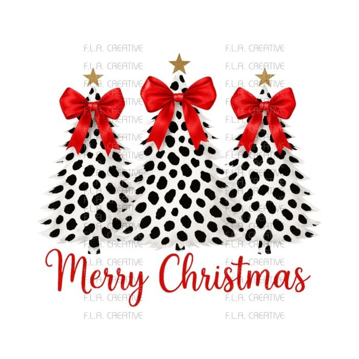 Alternative view of Merry Christmas PNG | Red Coquette Bow Polka Dot Christmas Tree | Instant Digital Download