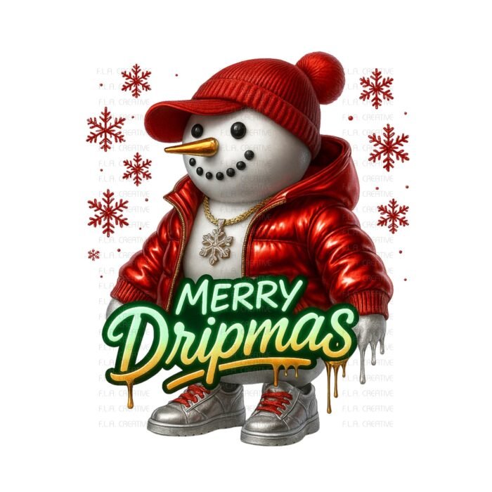 Alternative view of Merry Dripmas Urban Christmas Snowman PNG, Hip Hop Style (Digital Download)