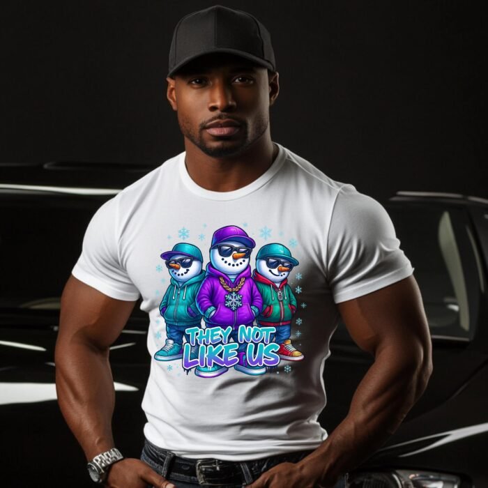 They Not Like Us Christmas Snowman PNG: Hip Hop Cartoon Graphic (Instant Download)