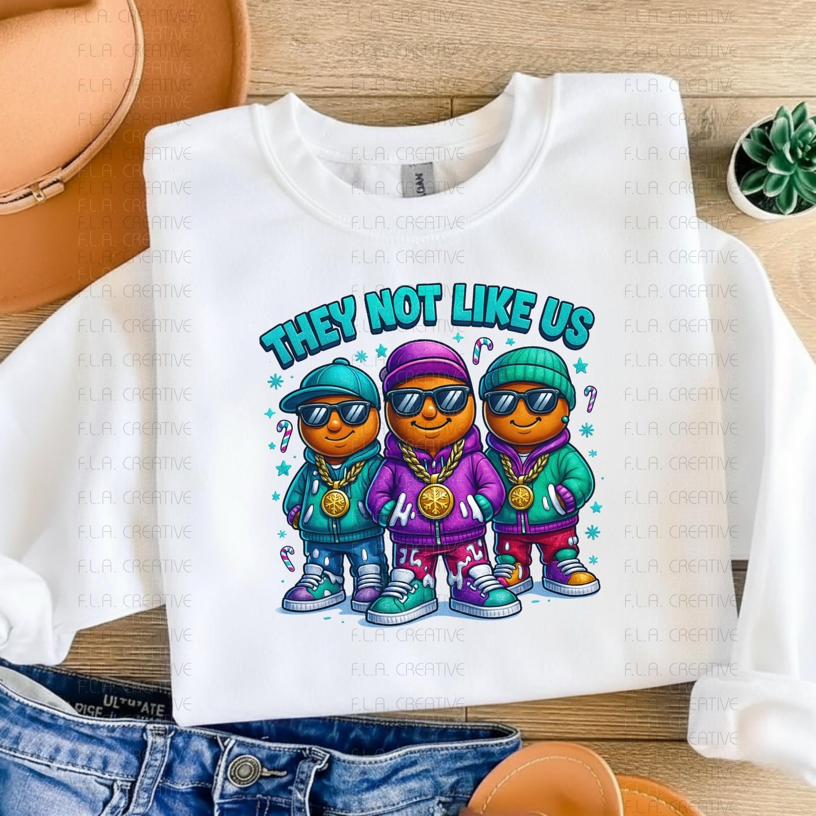 They Not Like Us Gingerbread Man PNG | Holiday Hip Hop Sublimation Design (Instant Download) - Image 3