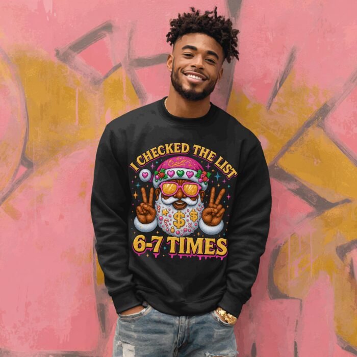 I Check The List 67 Times Black Santa PNG |  (Instant Download)