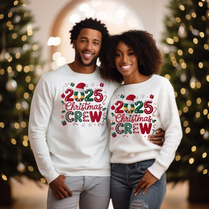 Alternative view of 2025 Christmas Crew  Faux Embroidery PNG Bundle, Crochet Sublimation Design (Instant Download)