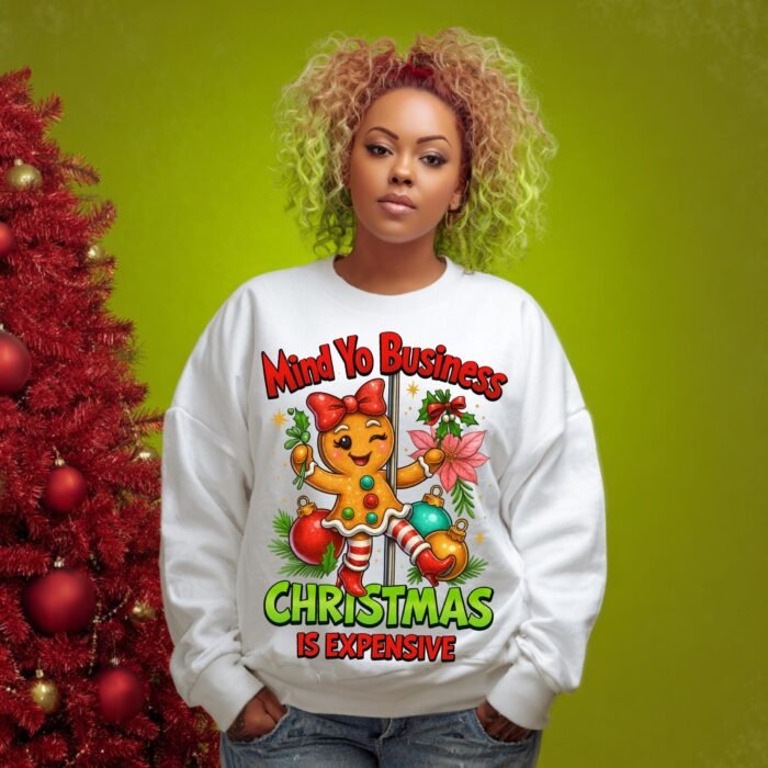 Mind Yo Business, Christmas Is Expensive Gingerbread Girl PNG | Holiday Humor Sarcasm Sublimation