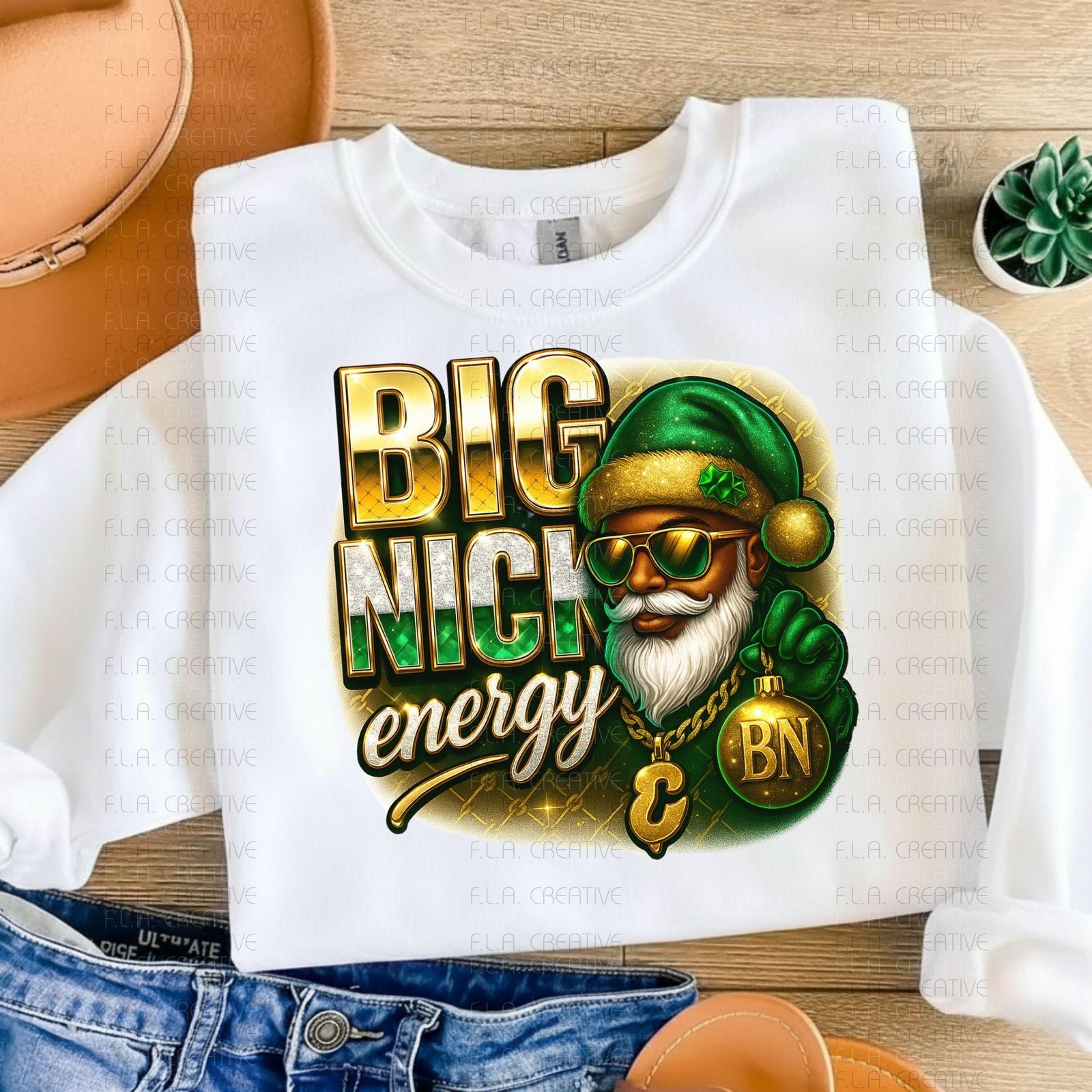 Big Nick Energy Christmas PNG | Urban Holiday Humor Sublimation Design (Instant Dowload) - Image 3