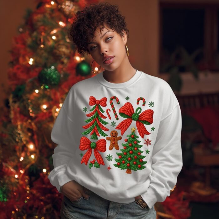 Christmas Tree Bow PNG | Gingerbread Candy Cane Holiday Shirt Design