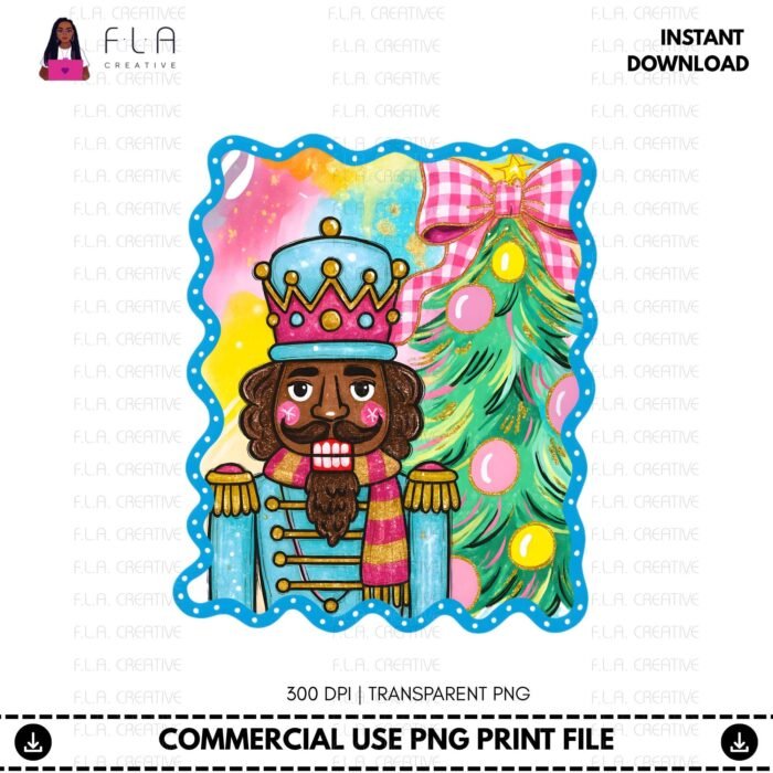 Alternative view of Black Nutcracker Christmas PNG | Afrocentric Holiday Clipart
