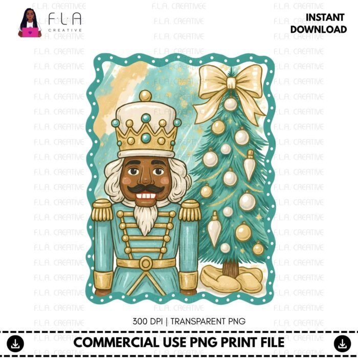 Alternative view of Black Nutcracker Christmas PNG (Digital Download)