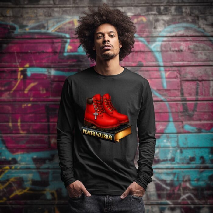Prayer Warrior Red Boots PNG, Christian Clipart, Faith Sublimation Png, DTF Print, Cross Necklace Png, Gospel Shirt Design, Religious Art