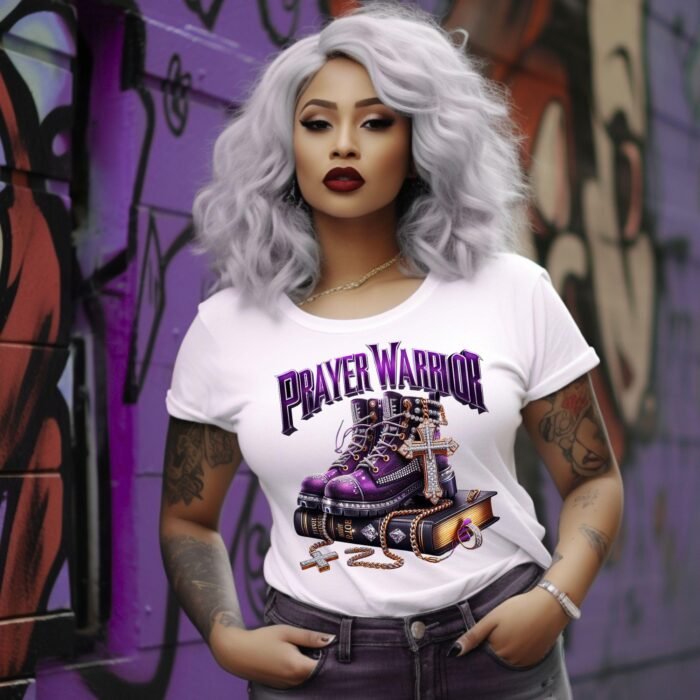 Prayer Warrior PNG, Christian Combat Boots Clipart, Purple Faith Png, Holy Bible Sublimation Design, Gospel Shirt Png, DTF, Religious Art