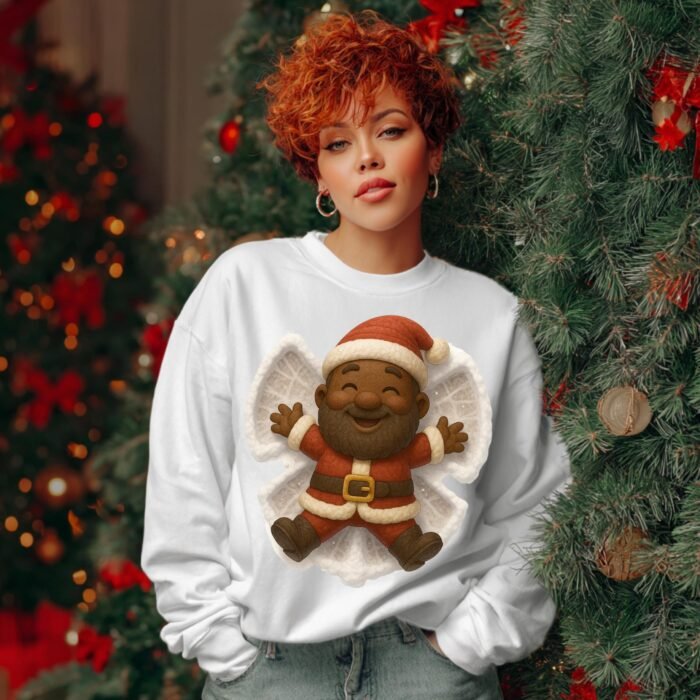 Black Santa Snow Angel Christmas PNG, Cute Santa Clipart, Holiday Shirt Design, Sublimation & DTF Print File, Instant Digital Download