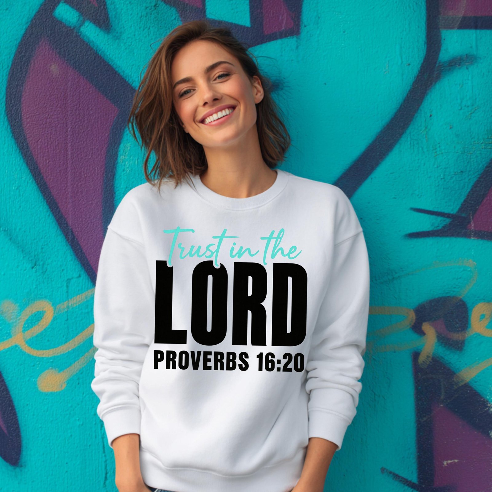 Trust in the Lord Proverbs 16:20 PNG | Christian Bible Verse Shirt Design | Scripture Faith Quote Sublimation | Instant Digital Download