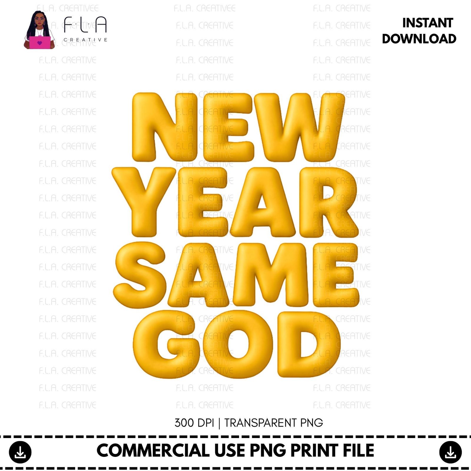 New Year Same God Bubble Letters PNG, Christian New Year Shirt Design, Faith Quote Graphic, Religious Sublimation, DTF Print File - Image 2