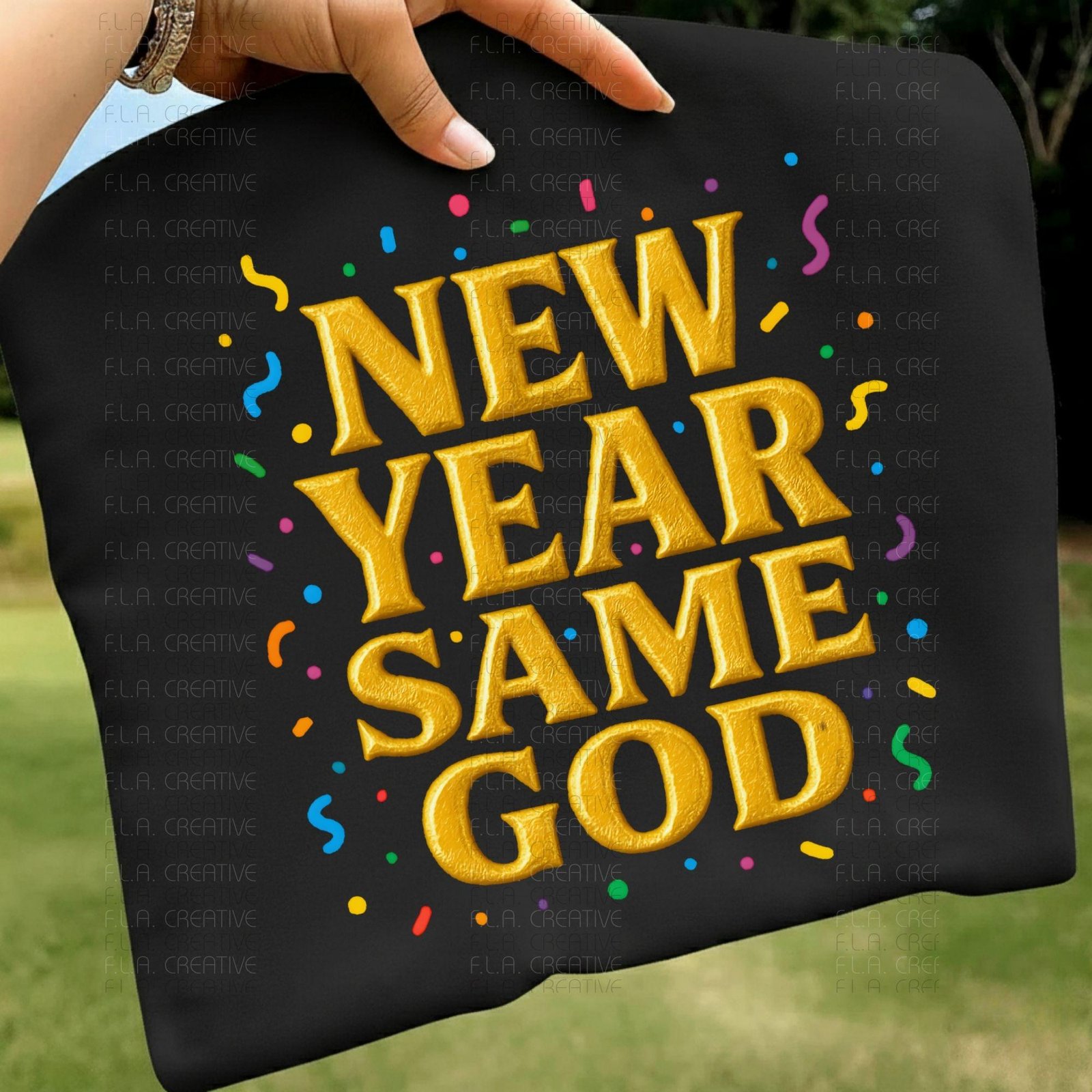 New Year Same God Confetti PNG, Christian New Year Shirt Design, Faith Quote Graphic, Religious Sublimation, DTF Print File - Image 4