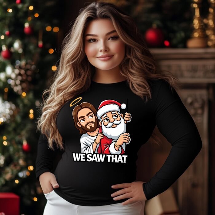 Santa and Jesus Christmas PNG: We Saw That 300 DPI Sublimation Design (Digital Download)