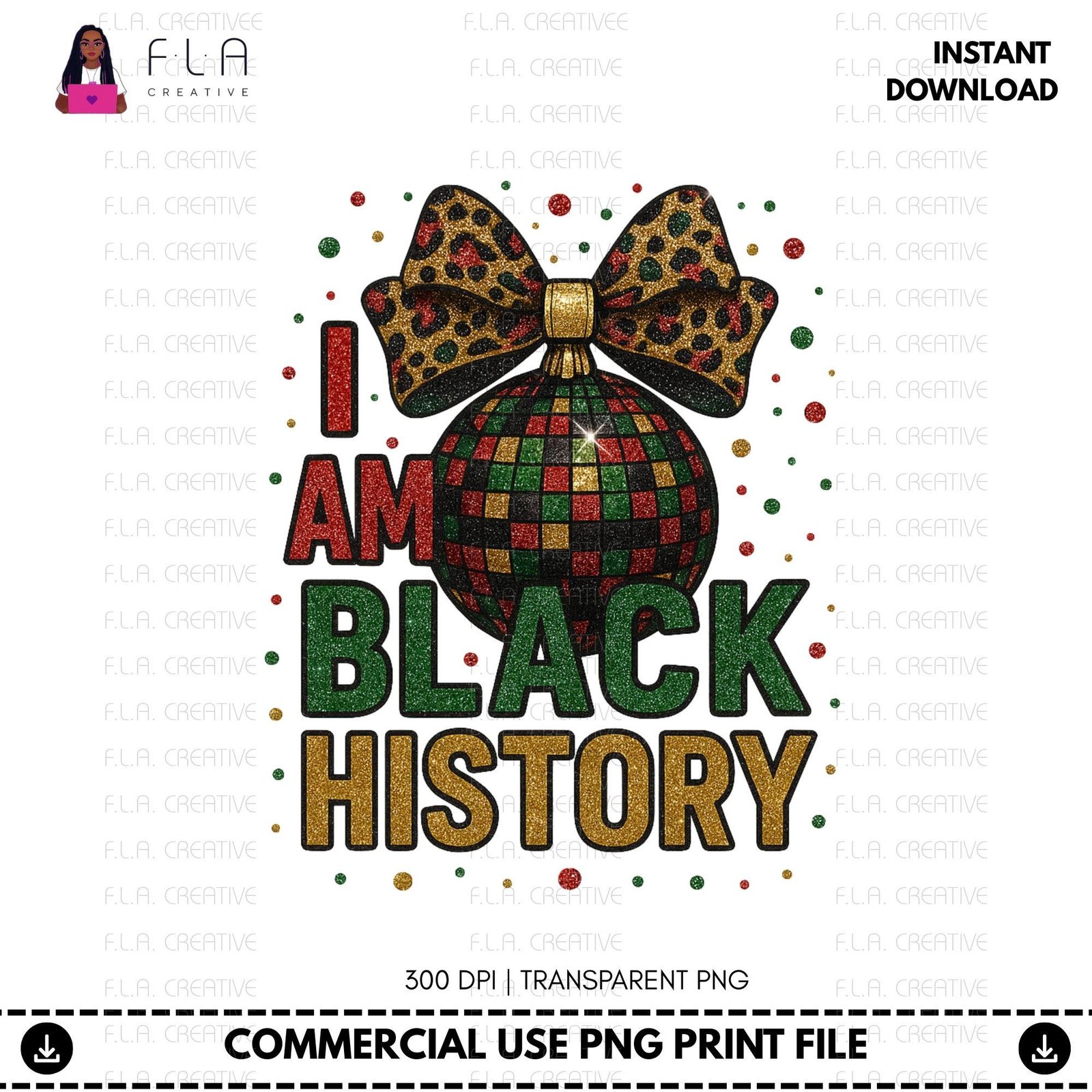 I am Black History PNG for Sublimation & DTF | Afrocentric Black Pride Shirt Design | Juneteenth Clipart - Image 2