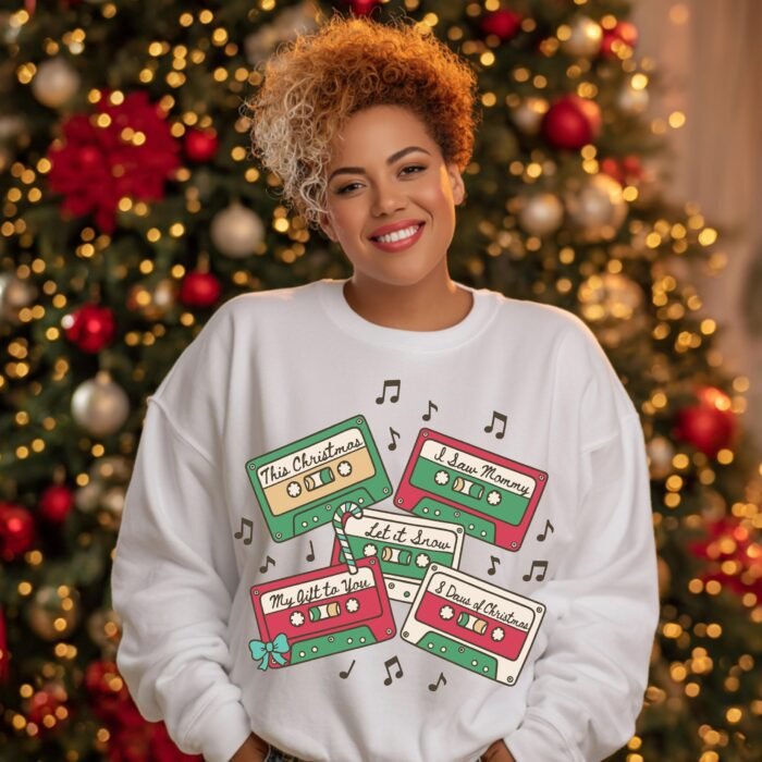 Retro Christmas Cassette PNG, Holiday Music Mix Tape Clipart, Vintage Xmas Songs Design for Shirts, Sublimation, Instant Digital Download