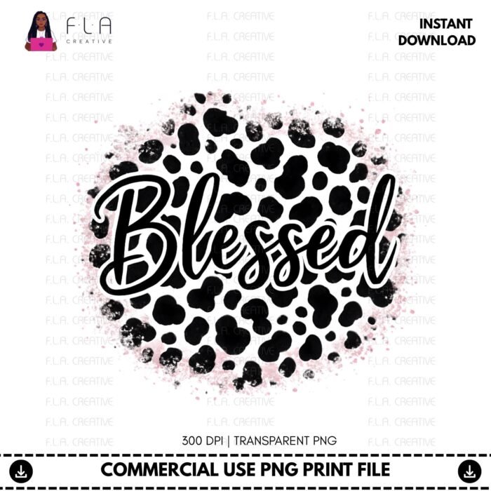 Alternative view of Blessed Leopard Print PNG, Retro Leopard Blessed Shirt Design, Christian Quote PNG for Women, Sublimation PNG, Dtf Transfer,