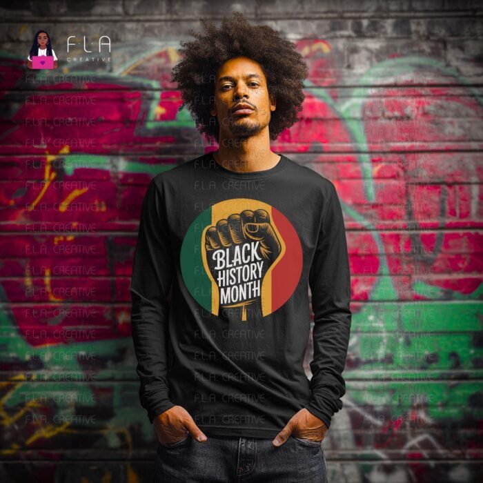 Black History Month Fist PNG, Afrocentric Circle Design, Black Power Shirt PNG