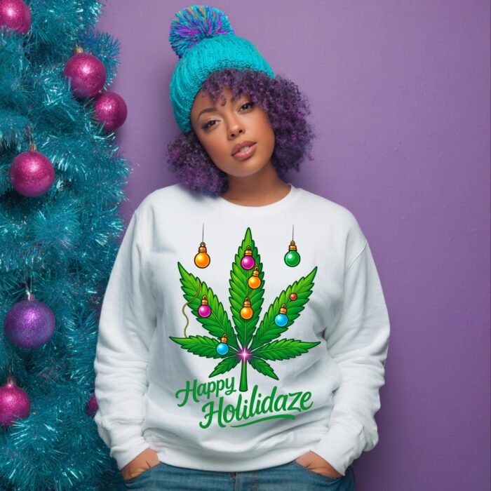 Happy Holidaze PNG, Weed Leaf Christmas Design, Cannabis Holiday Shirt PNG, Stoner Xmas Clipart, Funny Christmas PNG, Digital Download