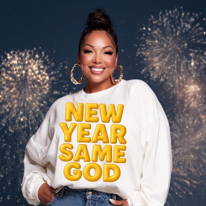 New Year Same God Bubble Letters PNG, Christian New Year Shirt Design, Faith Quote Graphic, Religious Sublimation, DTF Print File