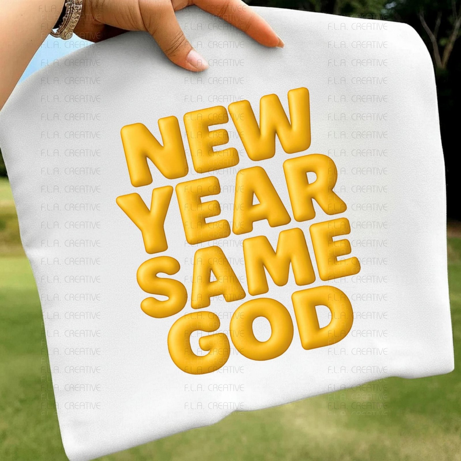 New Year Same God Bubble Letters PNG, Christian New Year Shirt Design, Faith Quote Graphic, Religious Sublimation, DTF Print File - Image 3