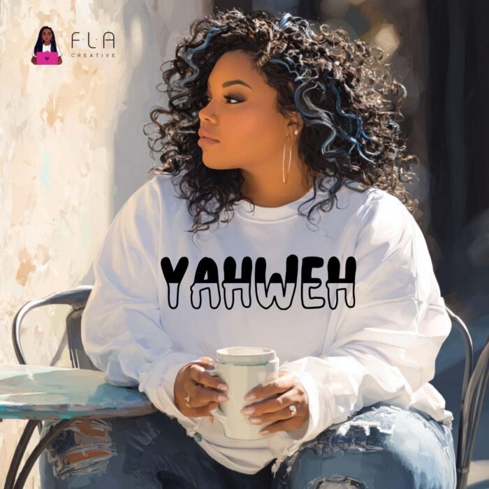 YAHWEH Black Outline PNG | Minimal Christian Sublimation Design | Faith Outline DTF Print | Instant Digital Download Png for Crafts