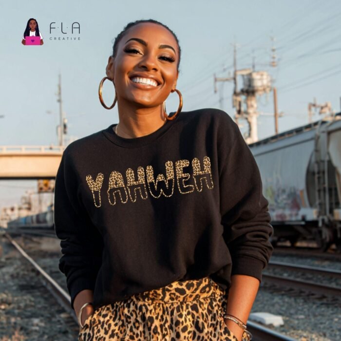 YAHWEH Leopard Print PNG | Afrocentric Christian Design | Faith Animal Print Png for DTF & Sublimation | Instant Digital Download