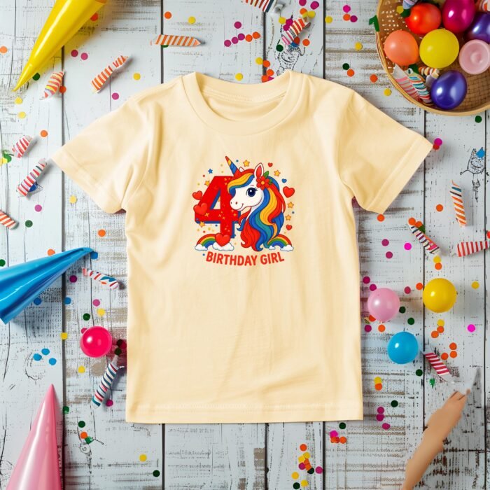 4th Birthday Girl Unicorn PNG – Sublimation Design – Rainbow Birthday Shirt PNG – Digital Download – Unicorn Birthday Clipart - Image 5