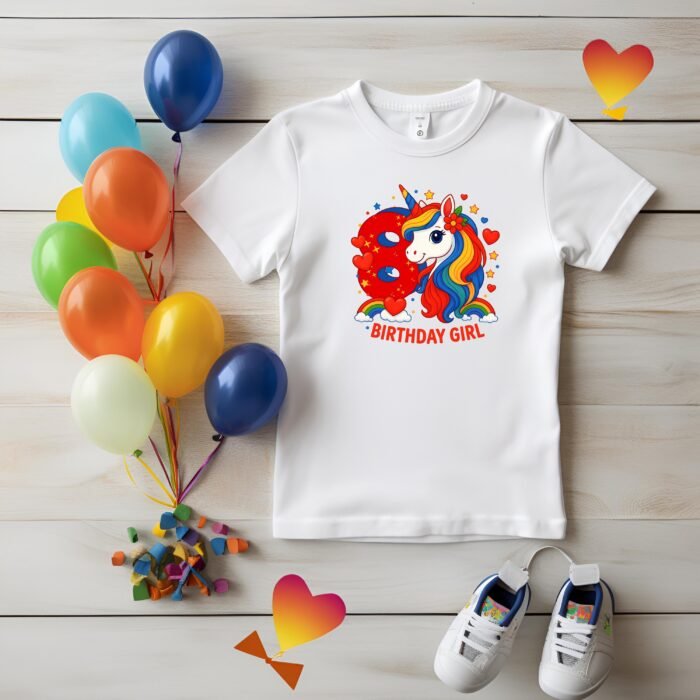 Alternative view of 8th Birthday Girl Unicorn PNG – Sublimation Design – Rainbow Birthday Shirt PNG – Digital Download – Unicorn Birthday Clipart