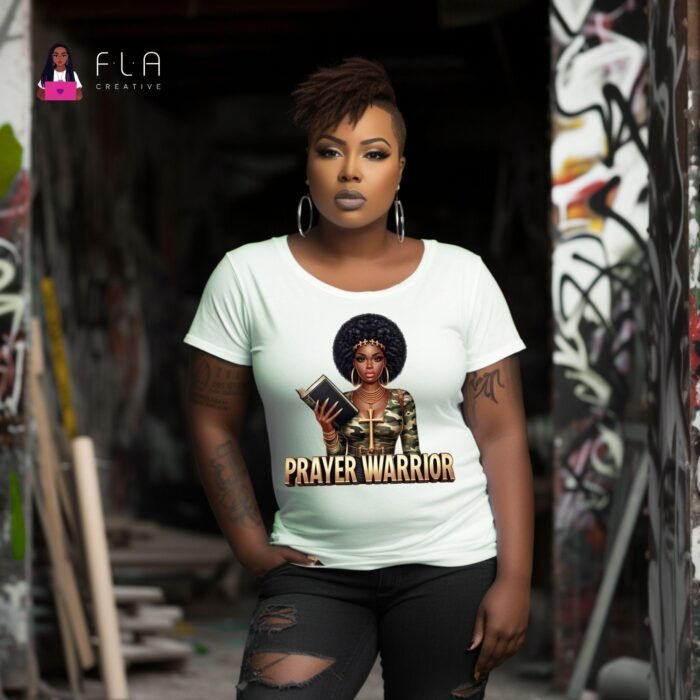 Prayer Warrior PNG, Afro Queen Christian, Black Woman Faith Art, Bible Clipart, Sublimation PNG