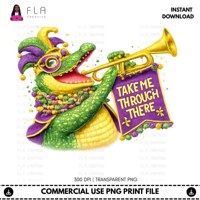 Alternative view of Take Me Through There Mardi Gras PNG | Black Girl Shirt Design | DTF Print (Instant Download