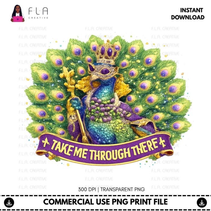 Alternative view of Take Me Through There Mardi Gras PNG | Black Girl Shirt Design | DTF Print (Instant Download
