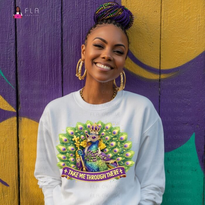 Take Me Through There Mardi Gras PNG | Black Girl Shirt Design | DTF Print (Instant Download