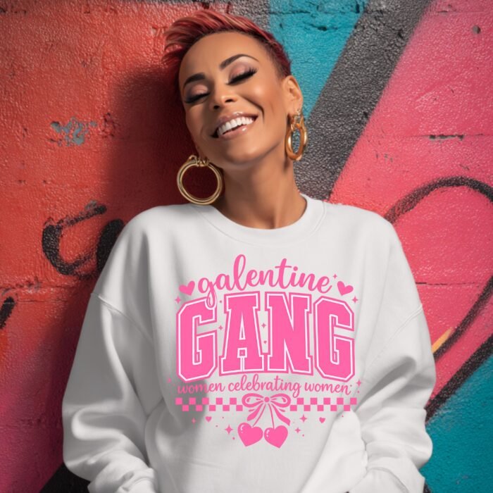 Galentine Gang PNG, Pink Valentine Shirt Design, Women Celebrating Women Sublimation