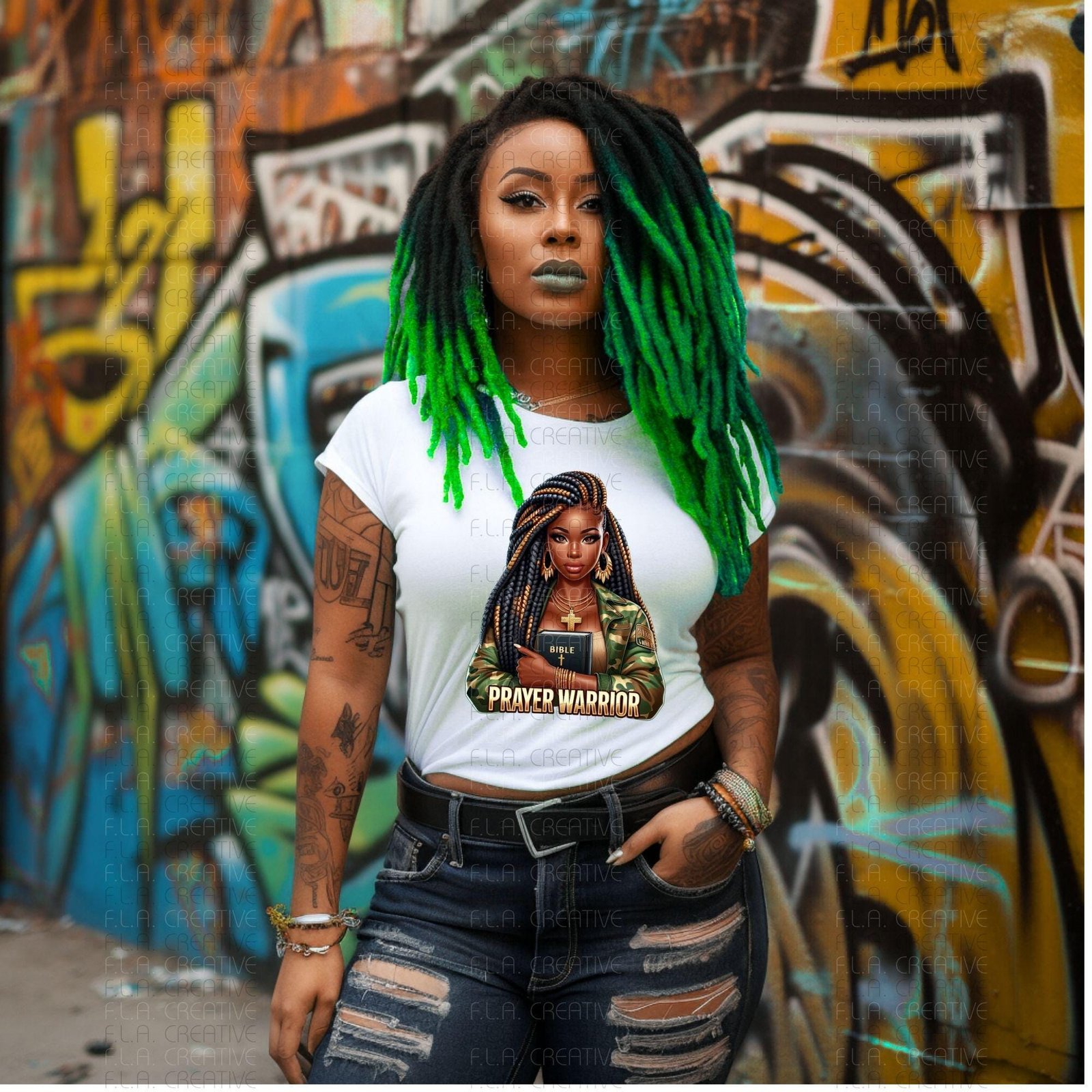 Prayer Warrior PNG, Braided Hair Christian Woman, Black Girl Faith Art, Bible PNG, Sublimation